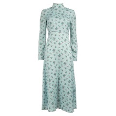 Vivetta Blue Floral Print Long Sleeve Maxi Dress Size XS