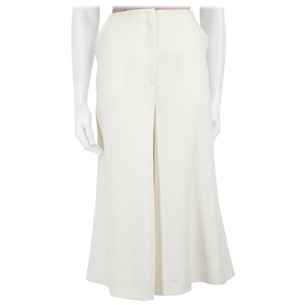 Elizabeth and James White Cropped Wide Leg Trousers Size L For Sale