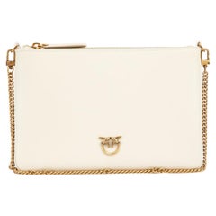 Pinko White Leather Classic Flat Love Bag Simply