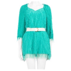 Pinko Turquoise Tassel Mini Dress Size XXS