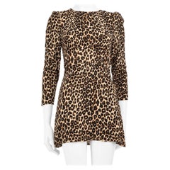 Reformation Leopard Print Long Sleeve Mini Dress Size M