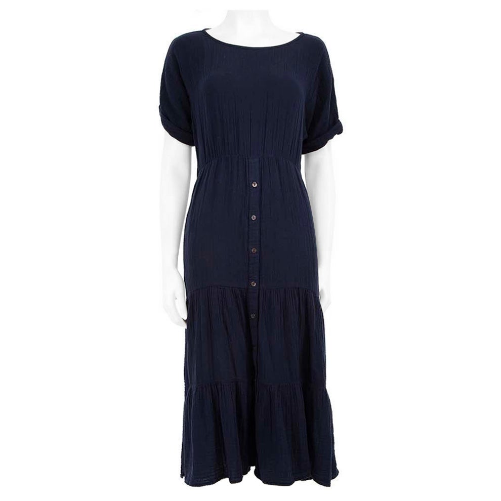 Xirena Navy Button Down Midi Dress Size XS For Sale