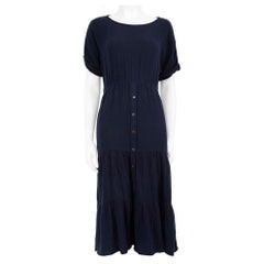 Xirena Vestido midi azul marino con botones Talla XS