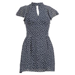 Reformation Navy Abstract Pattern Dress Size XXS