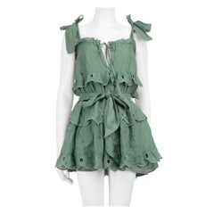 Innika Choo - Mini robe verte à volants, taille XS