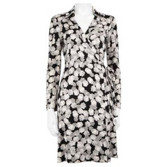 Vestido midi envolvente abstracto de seda Diane von Furstenberg Talla S