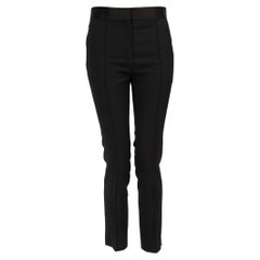 Céline Schwarz Wolle Satin Trim Hose Größe XS
