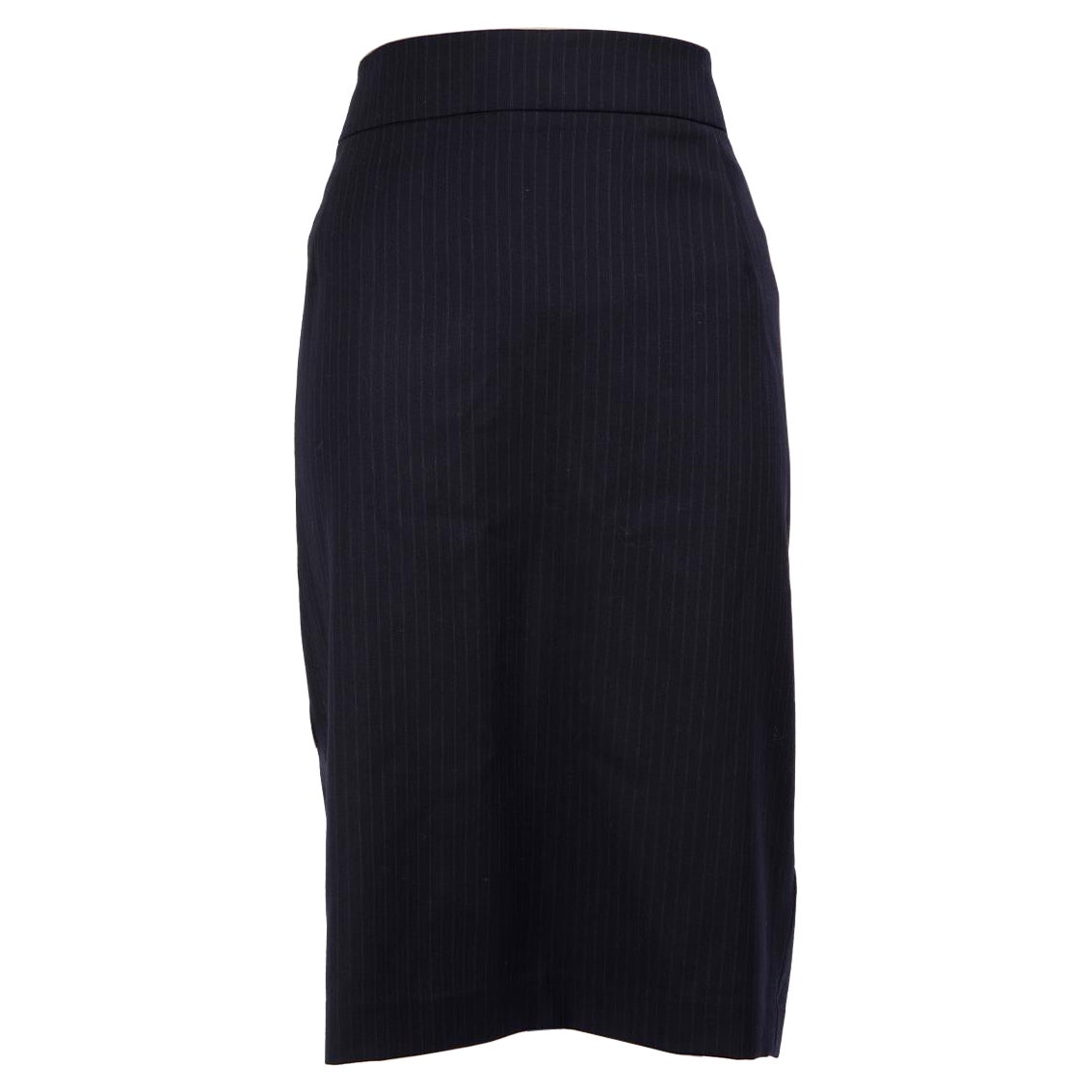 Theory, jupe crayon bleu marine à rayures longueur genou, taille XL