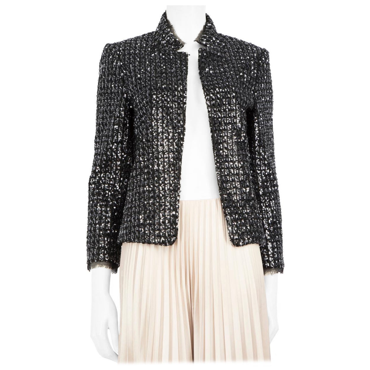 Zadig & Voltaire - Blazer impreziosito da paillettes nere e argento - taglia M.