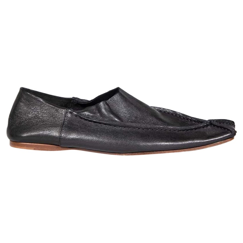 Acne Studios Black Leather Flat Shoes Size IT 38 For Sale