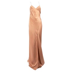 Michelle Mason Rose Gold Silk Wrap Maxi Dress Size XL