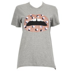 Markus Lupfer Grey Lips Sequinned Top Size M