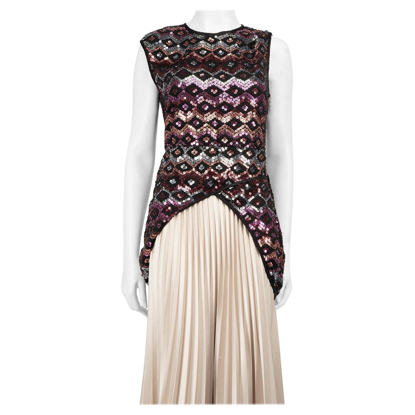 Dries Van Noten - Top alto con paillettes Taglia S