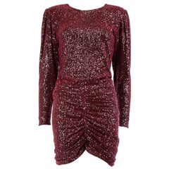 Retrofête Pink Flynn Ruched Sequin Tulle Mini Dress Size S
