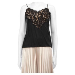 Canotta in pizzo di seta nera Diane von Furstenberg taglia XS