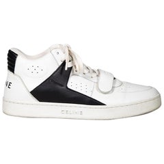 Céline White Leather CT-02 Mid Velcro Trainers Size IT 38