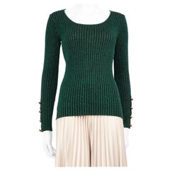 Manoush Green Metallic Long Sleeved Top Size S