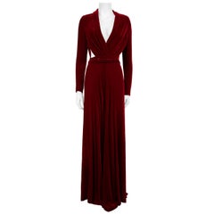 Honayda Red Velvet Cut Out Jumpsuit Size S