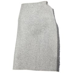Céline Grey Wool Wrap Knee Length Skirt Size M
