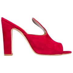 Paris Texas Red Suede Mules Size IT 40