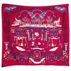 Dior Pink Scenic Rose Printed Scarf