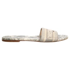 Dior Grey Dway Toile de Jouy Slides Size IT 39
