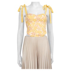 Haut corset jaune à fleurs métalliques Reformation, taille XS