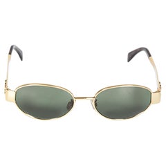 Céline Gold Metal Oval Triomphe Sunglasses