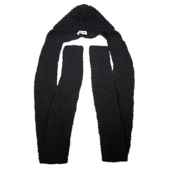 SHUSHU/TONG Black Wool Crochet Beanie Scarf