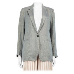 Forte_Forte Blue Metallic Linen Blazer Size L