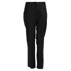Dior Black Wool Pinstripe Slim Leg Trousers Size XS