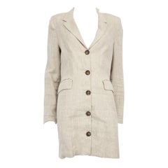 Reformation Beige Linen Buttoned Blazer Dress Size L