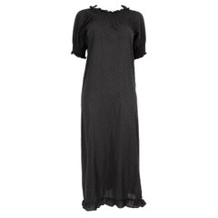 Hill House Black Swiss Dot Midi Dress Size M
