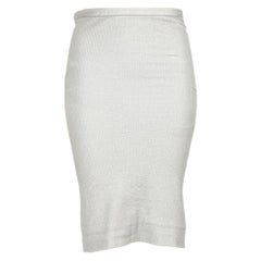 Diane Von Furstenberg Silber Bodycon Knielanger Rock Größe XXS