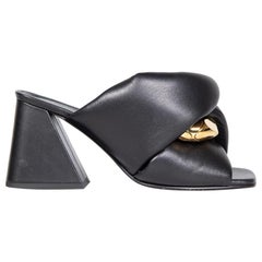 J.W.Anderson Schwarze Pantoletten aus Leder mit Kette Twist Größe IT 38