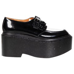 Clergerie Black Leather Creeper Platform Loafers Size IT 38