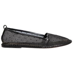 Espadrillas Dior in rete nera con motivo polkadot misura IT 39