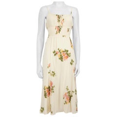 Reformation Ecru Floral Print Midi Dress Size S