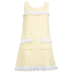La Veste Yellow Fringes Mini Towel Dress Size S