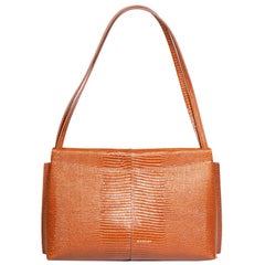 Wandler Brown Lizard Embossed Leather Shoulder Bag