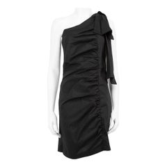Sea New York Robe asymétrique en laine noire avec nœud Taille L