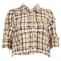 MSGM Checkered Tweed Mid Sleeve Jacket Size S