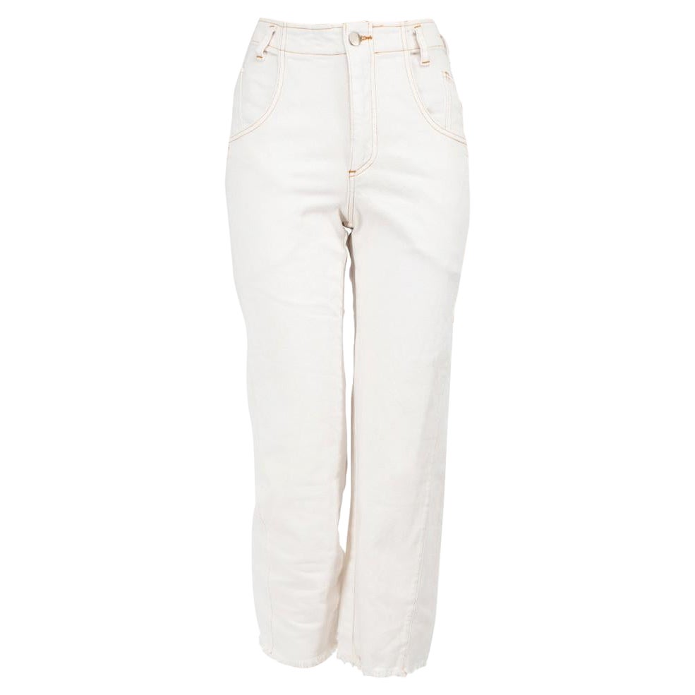 Rachel Comey Ecru Denim Wide Leg Jeans Size XS For Sale