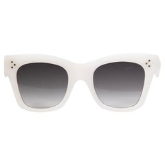 Céline White Square Frame Sunglasses