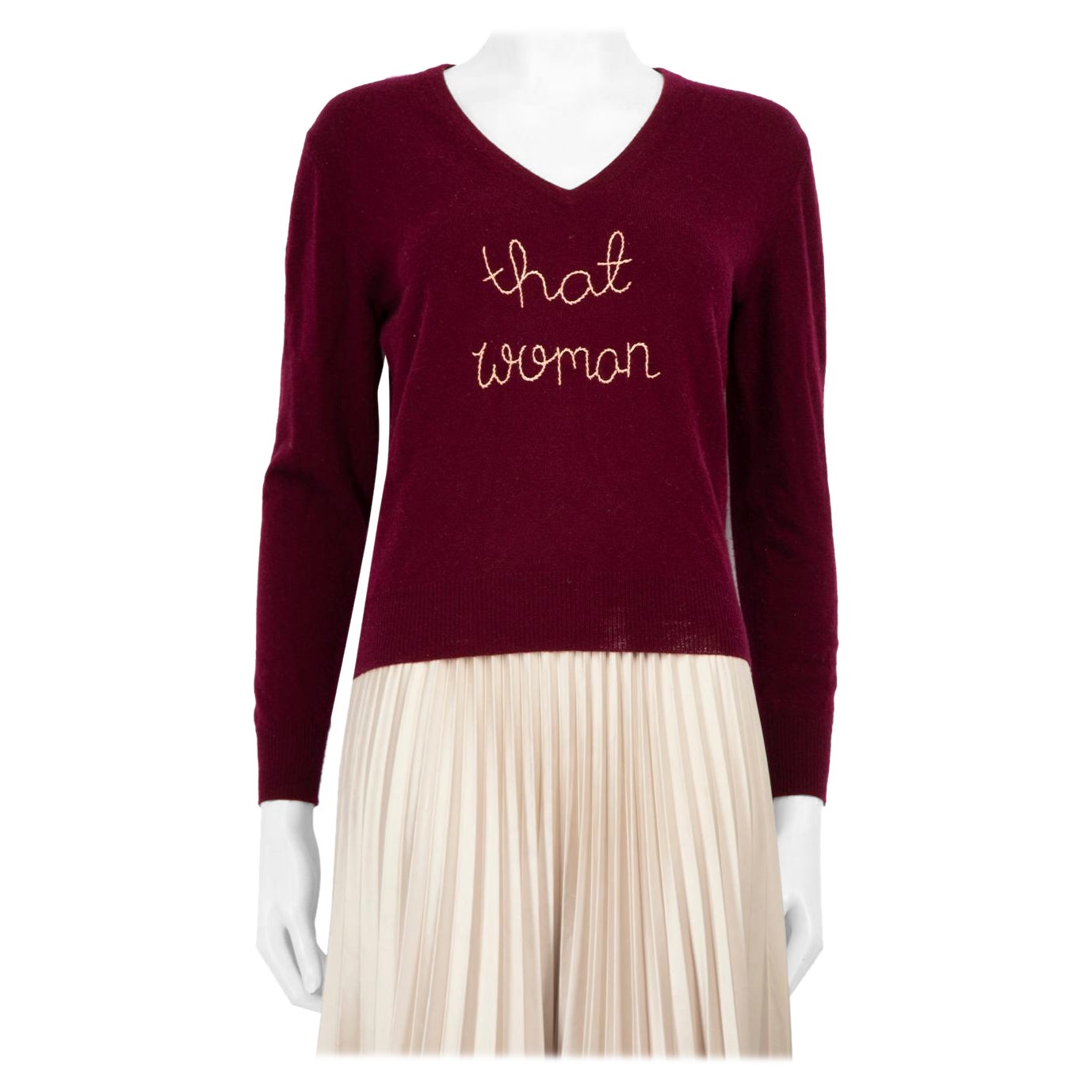 Lingua Franca Burgundy Cashmere That Women Sweater Size XS