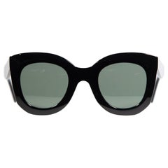 Céline Black Cat Eye Green Tinted Sunglasses