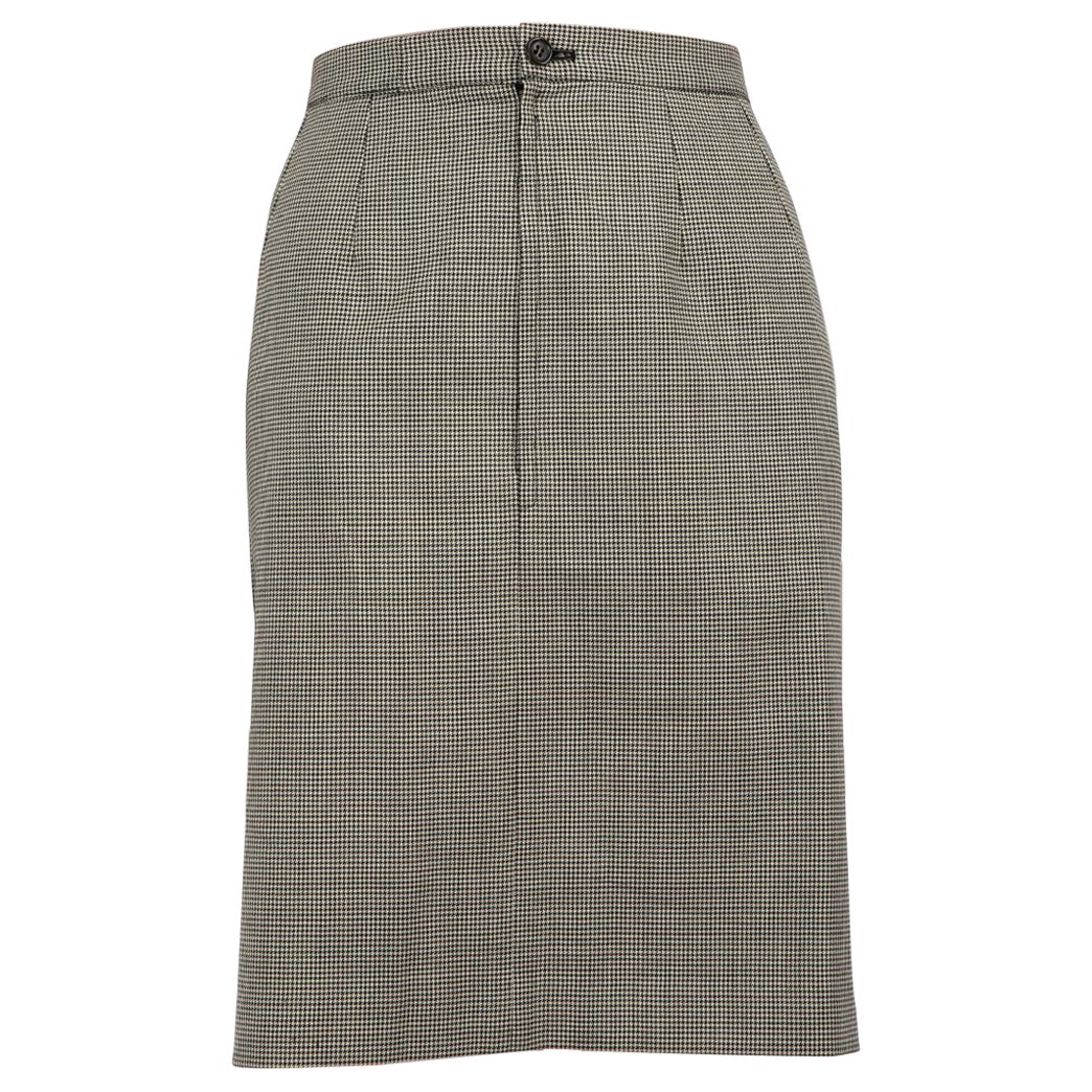 Gonna in lana con stampa pied-de-poule di Comme Des Garcons taglia M.
