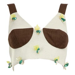 Tata Naka Beige Embellished Bustier Top Size S