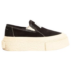 Maison Margiela MM6 Maison Margiela Black Suede Chunky Slip-On Shoes Size IT 37