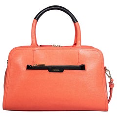 Furla Orange Saffiano Leather Handbag & Coin Purse